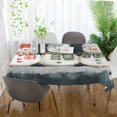 thumbnail image 3 of Yayeee Tablecloths 60" x 60" Rectangle Wrinkle Resistant Party Table Cover, Green Snowmen, 3 of 8