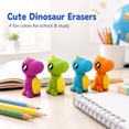 thumbnail image 2 of Under 1$ Erasers, 4Pcs Cute Soft Sliding Pencil Eraser Retractable Dinosaur-Shaped Erasers in Assorted Colors, Office Supplies, 2 of 6