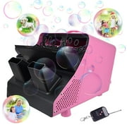 XIANERS Bubble Blower Machine 500W Two-wheel Performance Remote Control Bubble Machine 110V Automatic Concert Bubble Blower Remote Control With Handle pretty well