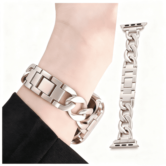 Link Bracelet for Apple Watch, Fits Series 11/9/8/7/6/5/4/3/2/SE/Ultra, Simple and Stylish Compatible with 38mm 40mm 41mm 42mm 44mm 45mm for Women