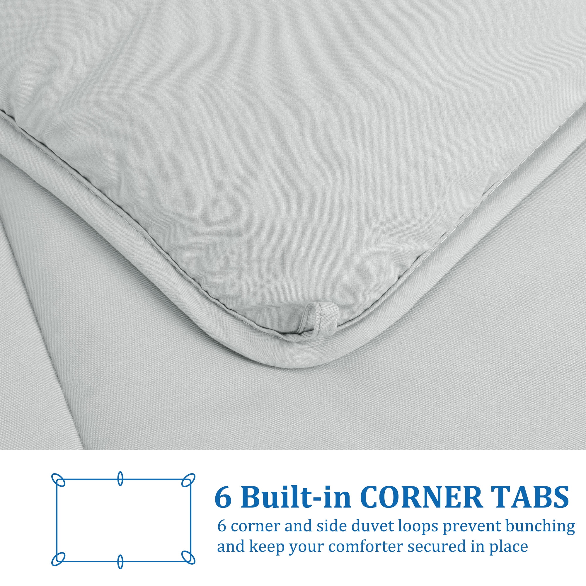 Unique Bargains Quilt Soft Lightweight Down Alternative Comforter Light Gray King