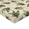 thumbnail image 4 of Ambesonne Leaves Greenery Fitted Sheet, Minimalistic Jungle, Full Size, Eggshell Hunter Green, 4 of 5
