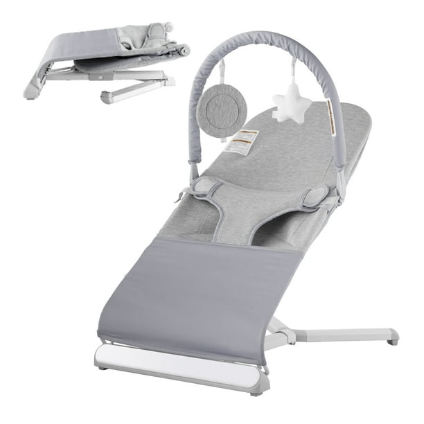 Hamaca plegable para bebes VEVOR, asiento para bebes de 0 a 9 meses con barra de juguetes