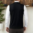 thumbnail image 3 of uikmnh Vests for Men's Knit V-Neck Sweater Vest Slim Fit Button Up Cardigan for Layering Business Casual and formal Attire Versatile All Season Wear Size:XL, 3 of 5