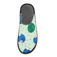 thumbnail image 3 of IAUYY Memory Foam House Slippers Suitable for Both Men and Women. Comfortable, Anti-Slip Plush Flat-Bottomed Slippers The Best Holiday Gift Blue and Green, 3 of 9