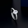thumbnail image 2 of Dash Jewel 14k White Gold Plated Ring - 1 Ct Oval Cut VVS1/D Lab Created Simulated Diamond Women's Ring - Bezel Solitaire with Accents Halo Wedding Ring - A Perfect Gift for Her Special Day, 2 of 3