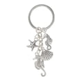 thumbnail image 1 of Ofertas Únicas 1Pc Encantos de Moda para Bolsos Llavero Accesorios para Bolsas Tono Plateado ["Caballito de Mar Estrella de Mar Concha"], 1 of 5