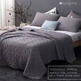 thumbnail image 6 of Kasentex  3-Piece Quilt Set Ultra Soft Microfiber Stone-Washed Lightweight All Season Grey Twin, 6 of 9