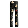 thumbnail image 5 of WTOBBY Women's Christmas Print Anime Pajama Pants, Casual Sleepwear with Drawstring Waist, Loose Fit for Yoga and Comfort, Festive Designs for Home Wear,Black L, 5 of 7