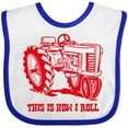 thumbnail image 3 of Inktastic This is How I Roll Tractor Red Boys or Girls Baby Bib, 3 of 4