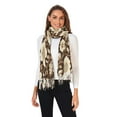 thumbnail image 2 of FORMRS Womens Scarf Winter Soft Long Big Warm Shawls Wrap Tassel Scarves, Brown Floral, 2 of 9