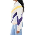 thumbnail image 6 of Women's Terez White Los Angeles Lakers Retro Chevron Ripstop Quarter-Zip Windbreaker Jacket, 6 of 6