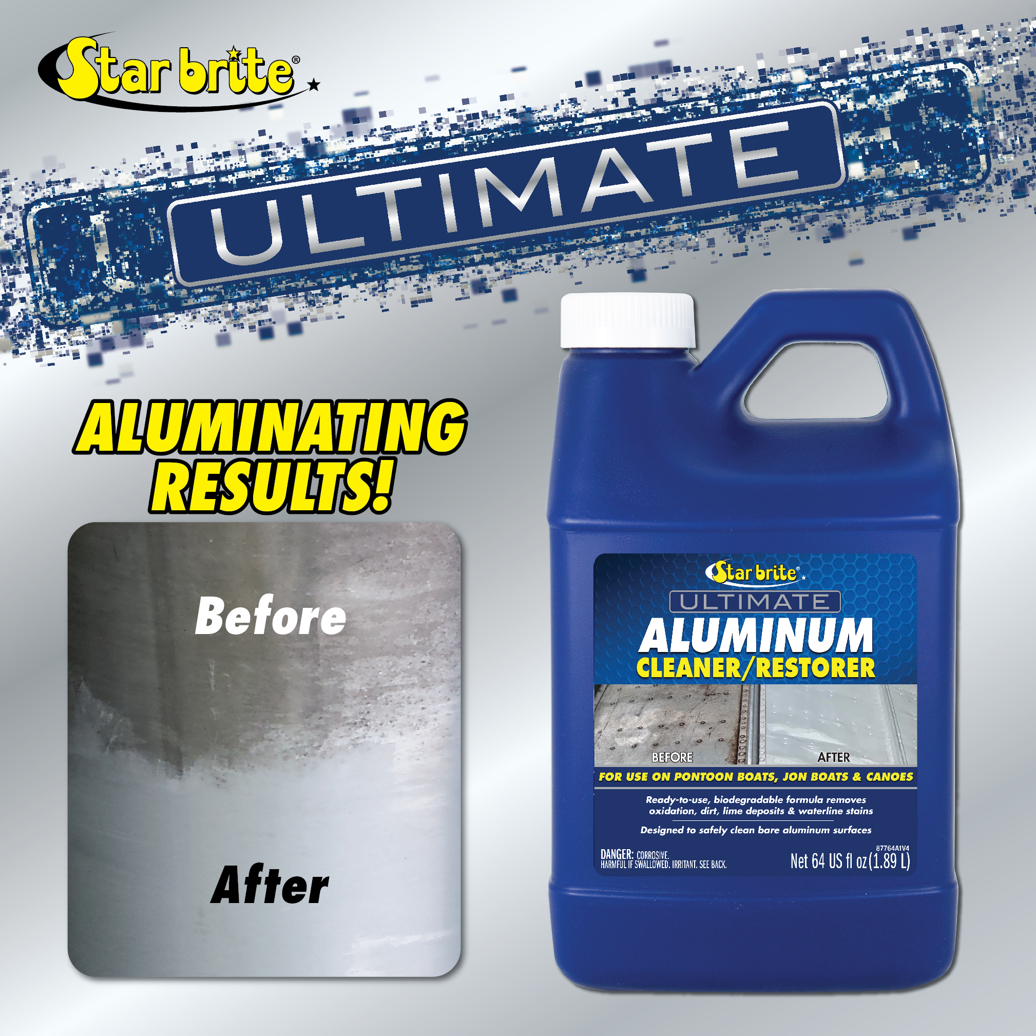 STAR BRITE Ultimate Aluminum Cleaner & Restorer - Aluminum Boat Cleaner - Perfect for Pontoon Boats, Jon Boats & Canoes (NO SPRAYER) - 64 OZ (087764) - image 2 of 4
