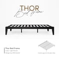 thumbnail image 3 of allforwood Thor Solid Wood Bed Frame - Standard King - Japanese Joinery Bed Frame - Wood Slat Support - No Box Spring Needed - Easy Assembly - Minimalist & Modern Style (Midnight Charcoal, King), 3 of 6