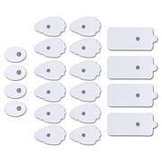 Belifu TENS Unit Electrode Pads 20 PCS Reusable Self-Adhesive Replacement Massage Pads Latex Free, Standard Connection Snap on 3.5mm Cable for Tens EMS Massager
