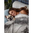 thumbnail image 3 of National Parks King Size Flat Sheet, Wrinkleproof & Fadeproof Cooling Flat Bed Sheet Only, Canadian Smokey Mountain Cliff Idyllic Breathable Soft Bedding Top Sheets 105 x 98 Inches, 3 of 8