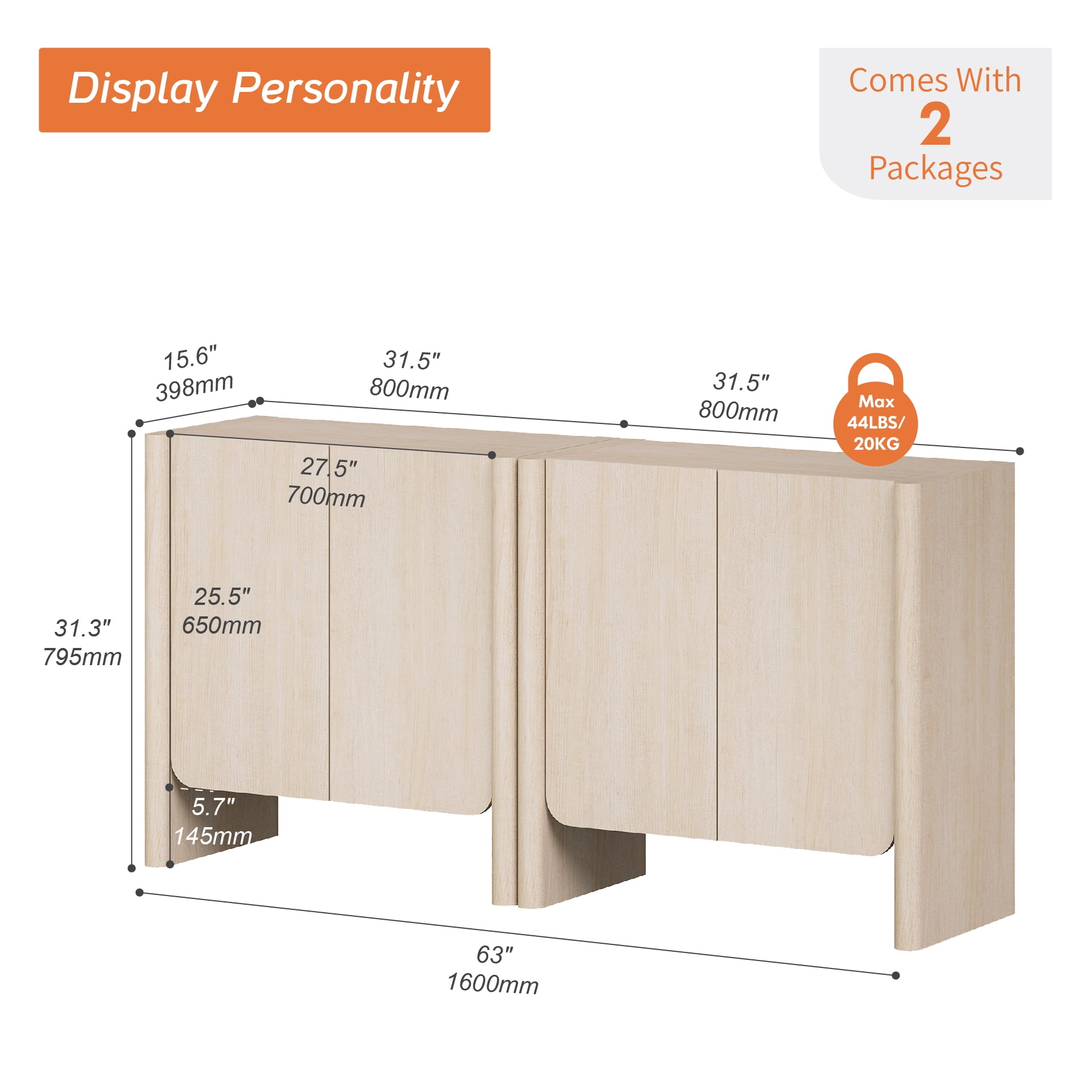 63-Inch 2-in-1 French Minimalist TV Stand for 70" TVs, 4-Door Media Console with Adjustable Shelves, Cable Management, Beige