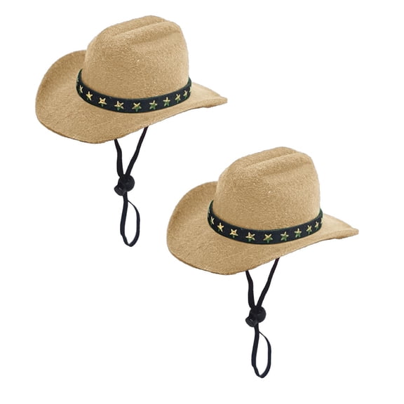 2Pcs Cute Pet Hat Cowboy Hat Cat Cowboy Hat Carnival Halloween Western Party Role Playing Cat Party Polyester Cute Adjustable