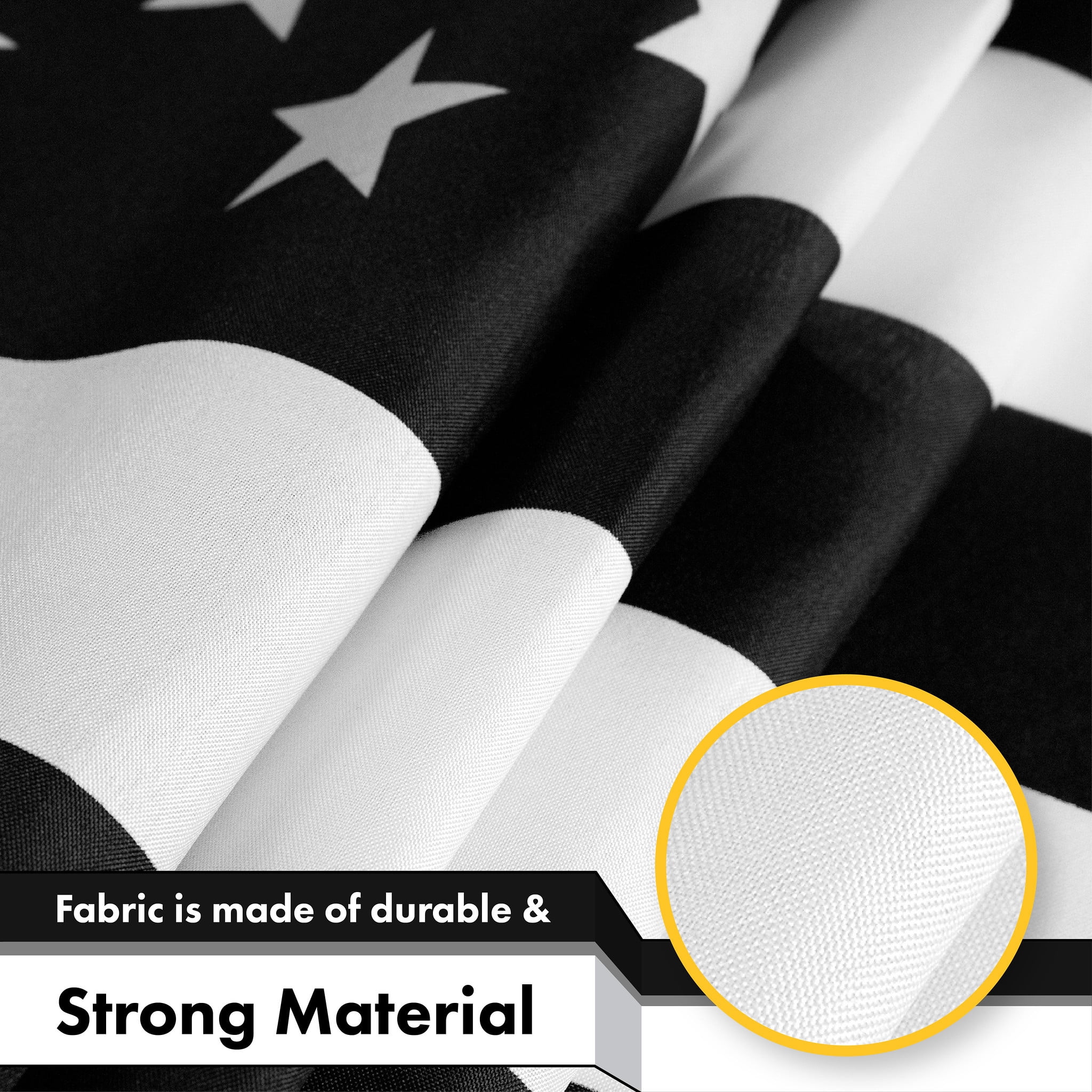 USA Black and White Flag 3x5FT 2-Pack 150D Printed Polyester By G128