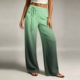thumbnail image 3 of Womens Wide Leg Pants Gradient High Waisted Palazoos for Women Drawstring Waist Straight Leg Pants with Pockets Cotton Linen Flowy Summer Pants, 3 of 6