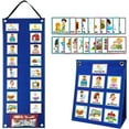 thumbnail image 1 of Kid Visual Schedule Hanging Visual Planner Chore Chart with 70 Cards Magnetic Children Learning Calendar Chart Morning Bedtime Routine Chart Wall Planner for Boys Girls, 1 of 6