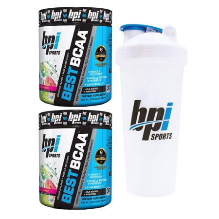 BPI Sports Best BCAA Branched Chain Amino Acids Pack of Two 30 Servings Grape with Official BPI