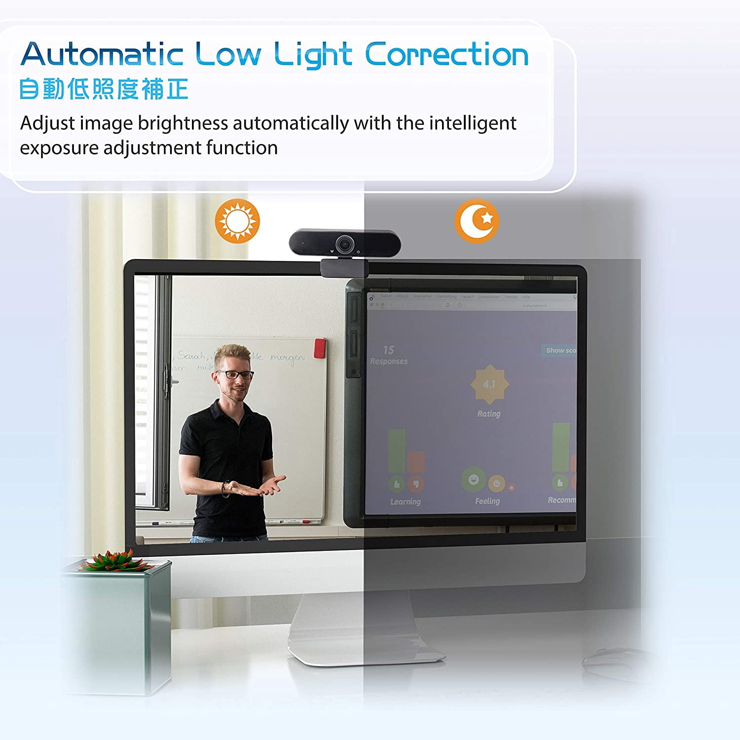 Lexvss 2K 1440P HD Webcam with Microphone, Tripod & Privacy Cover