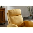 thumbnail image 6 of Rocking Chair, Mid-Century Modern Nursery Rocking Armchair, Modern Leisure Single Sofa with Arm and Side Pocket, Upholstered Tall Back Glider Rocker, for Living Room, Bedroom, Office, Yellow Linen, 6 of 7