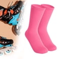 thumbnail image 1 of Calcetines de patinaje sobre hielo, transpirables, de algodón suave, para mujeres y niñas Rosa, 1 of 8