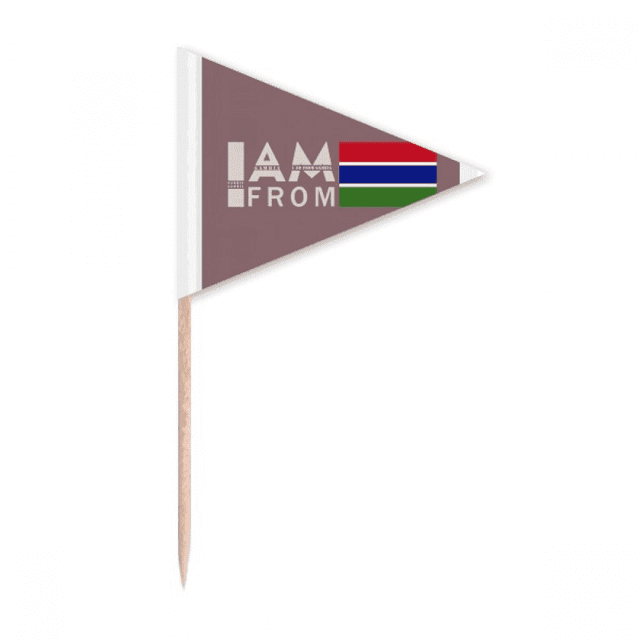 Je Viens de Gambia Art Déco Mode Cure-Dent Triangle Toppers de Cupcake Drapeau