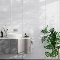 15 pack White 8-in. x 16-in. Subway Polished Glass Floor and Wall Tile (13.33 Sq ft/case)