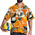 thumbnail image 4 of Tangerine Men's Short Sleeve Button Down Poplin Casual Beach Shirts, 4 of 6