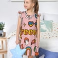 thumbnail image 4 of Balery Retro 70s Hippie Camisón de princesa para niñas, pijama de algodón con mangas abullonadas, suave y bonito.-X-Large, 4 of 6