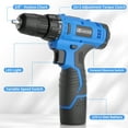 thumbnail image 3 of 12V Cordless Drill Set, 650 RPM Power Electric Drill set with 21+1 Settings, Battery, Charger & 30+ Drill Bits, 3/8" Keyless Chuck with LED Light for Home DIY (Blue), 3 of 8