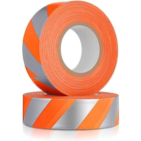 Hunting Trail Marking Ribbons Orange Durable Flagging Tape for Boundaries Signs Non-Adhesive Surveyors Caution Tape for Workplace(147.6Ftx1In)