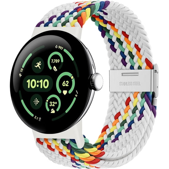MYKOMI Stretchy Braided Bands Compatible with Google Pixel Watch 4, 3 45mm, Adjustable Elastic Nylon Woven Breathable Sport Loop Straps for Pixel Watch 45 MM Wristbands Women Men