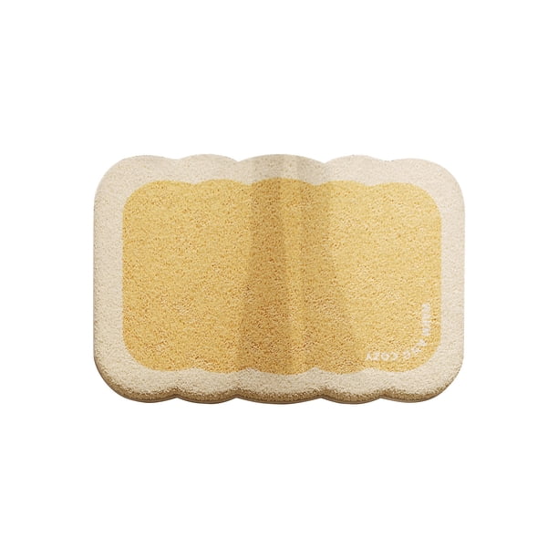 Alfombra de Ducha de Estilo Cremoso Antideslizante de Imitación de la Estera de Entrada de Lana de Oveja para el Baño, Alfombras de Baño Azules Absorbentes de Agua de 19.68x31.49In Antideslizantes Par