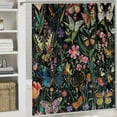 thumbnail image 6 of Shiartex Boho Butterfly Floral Shower Curtain, Bright Abstract Bohemian Plant Flower Botanical Moth Shower Curtain, Black Modern Aesthetic Chic Fabric Shower Curtain Bathroom Accessories Hooks 60x72, 6 of 7