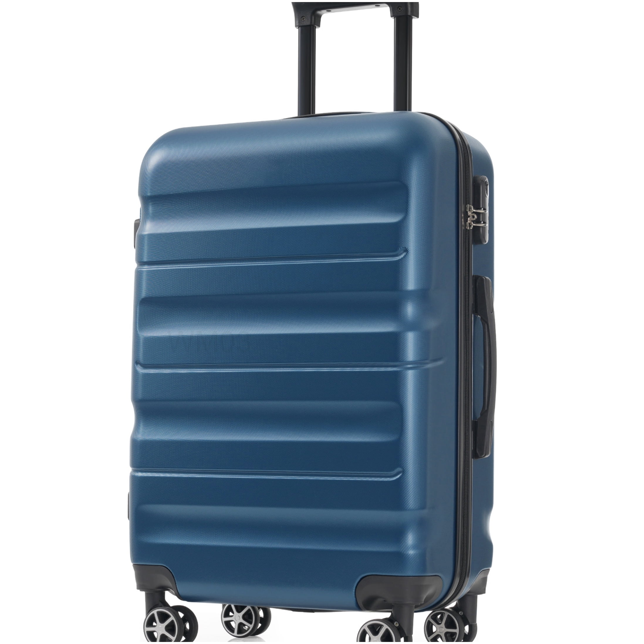 Lightweight ABS Hardshell Suitcase with 360° Spinner Wheels, 24-Inch Checked Luggage & Packing Organizers