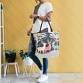 thumbnail image 6 of Large Canvas Bag 13.5x5.1x15 Inch Canvas Bag Shopping Canvas Bag Suitable For Outing Shopping Travel Out Of Large Capacity Storage Christmas Colored Deer, 6 of 9