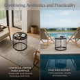 thumbnail image 5 of Omniberg Solar Nesting Tables with Built-in Light Set of 2, Modern Round End Table with Coated Steel Frame, All-Weather Metal Wire Cage Bistro Side Tables for Patio, Porch, Garden, Indoor, 5 of 7