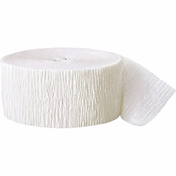 Unique White Crepe Paper Streamer 81 ft Roll (Pack of 16)