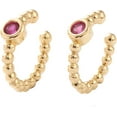 thumbnail image 1 of Pendientes de latón con micro pavé de circonitas cúbicas (3 pares). Pendientes chapados de larga duración. Pendientes y tachuelas fucsia., 1 of 3