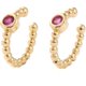 thumbnail image 1 of Pendientes de latón con micro pavé de circonitas cúbicas (3 pares). Pendientes chapados de larga duración. Pendientes y tachuelas fucsia., 1 of 3
