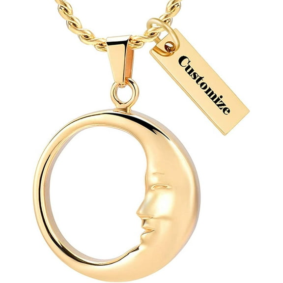 Constantlife Moon Cremation Jewelry for Ashes Holder Urn Necklace for Ashes Of Loved One Urn Pendants with Chain