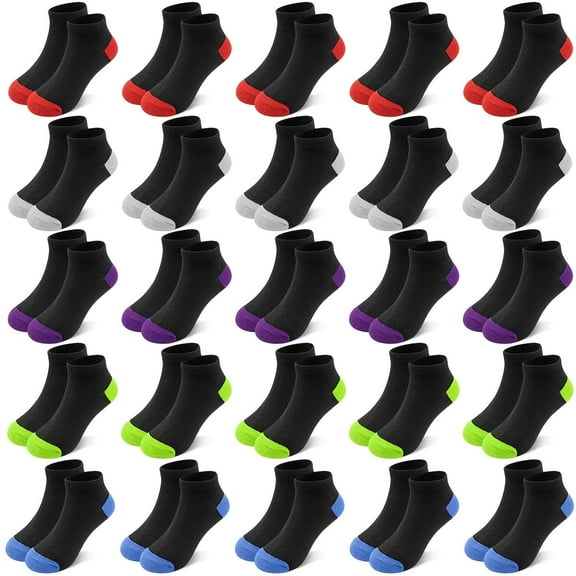 25 Pairs Toddler Kids Socks, Ankle Athletic Low Cut Short Socks for Boys Girls 1-14 Years