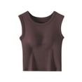 thumbnail image 3 of Nestiefly Tank Top for Women with Built in Bra Racerback Fitted Tanks Summer Casual V Neck Camisoles Basic Cami 2026 Coffee XL, 3 of 8