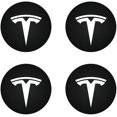 thumbnail image 1 of Tapa central (4 piezas) para tapacubos de modificación Tesla Modelo Y Modelo 3 (blanco/negro mate), 1 of 3