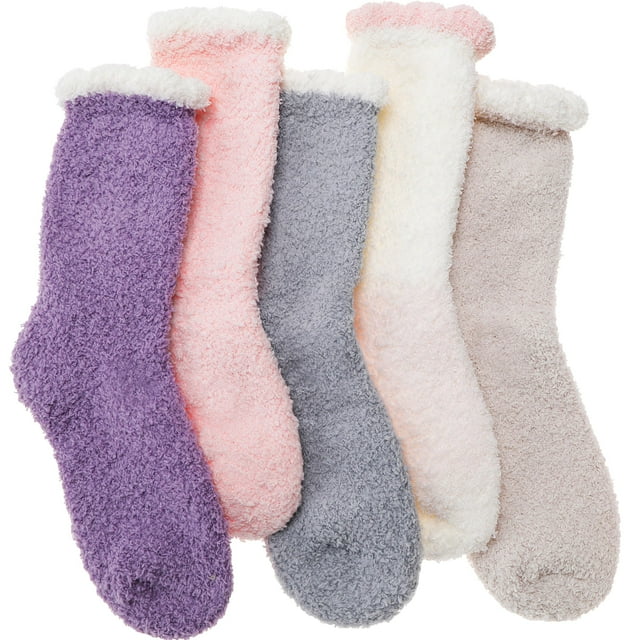 Zapatillas de invierno Calcetines EBMORE para mujer, fuzzy, acogedoras y cálidas