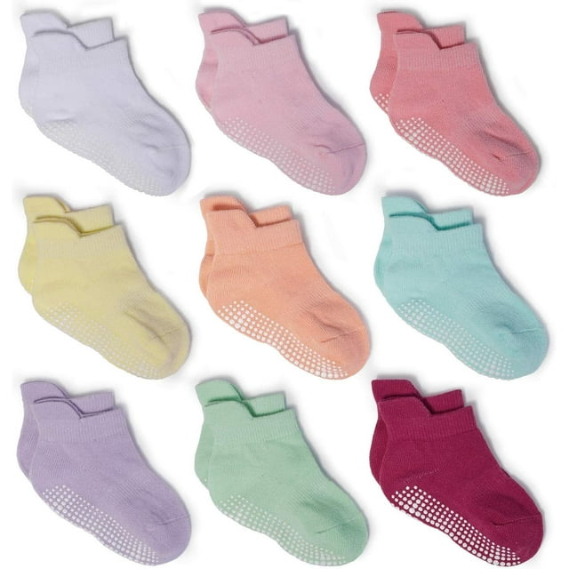 Zaples Calcetines tobilleros antideslizantes para bebés con suelas antideslizantes para bebés, niños pequeños, niños y niñas